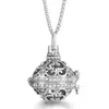 Pendente Vazado Flor Gota Mexicana Aromaterapia Corrente de Aço Titânio Diamante Difusor de Óleo Essencial Colar para Mulheres