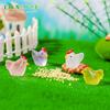 Micro paisagem jardinagem musgo paisagem DIY handmade decoração acessórios bonito animal Little Hen pequenos ornamentos luminosos