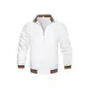 Chaqueta de béisbol para hombre talla europea, abrigo casual para primavera y otoño, color liso, cuello alto, con cremallera, ropa para hombre, comercio exterior transfronterizo