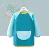 Delantal Infantil Bata de Pintura Impermeable y Anti-Suciedad Manga Larga Vestido Inverso Guardería Bebé Ropa Protectora para Comer Impresión Personalizada