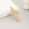 Novo ouro 14K cor incrustada zircão cruz pingente pulseira colar pingente diy acessórios de joias artesanais