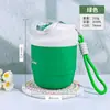 Nuevo vaso de agua color macarrón con asa portátil, vaso de vidrio, a prueba de fugas, alto valor estético, elegante vaso con pajilla