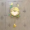 Relógio Relógio de Parede Sala de Estar Criativo Pássaro Relógio de Parede Relógio de Parede Decorativo Personalizado Simples e Elegante Balanço Silencioso Tempo Metabo