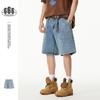 ANSWER ME Moda Americana Marca Roupas Retro Largas Calças Shorts Jeans Gelo Azul Verão Masculino K388