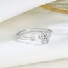 Anel de dedo aberto em prata esterlina 925 com zircônia e floco de neve, joia elegante de nicho, estilo coreano, anel de flor simples, acessórios femininos