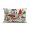 Funda de Almohada Lumbar Navideña al por Mayor Funda de Almohada Rectangular de Muñeco de Nieve y Cascanueces Navideño Cojín para Sofá Dormitorio