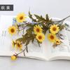 Simulación de margarita de tela de seda, flor de crisantemo silvestre, crisantemo lila, decoración del hogar, crisantemo holandés, tallo largo, rama única, color otoñal, margarita
