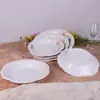 Tigela Rasa para Sopa Imitação Porcelana Melamina Tigela Plástica Espessa Durável Tigela de Sopa Flor de Ameixa Mesa de Restaurante Hotel Tudo-em-Um Tigela Grande