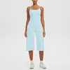 Nuevo Estilo Tirantes Finos Espalda Bonita Camiseta sin Mangas de Yoga Cintura Alta Secado Rápido Casual Cropped Pantalones de Pierna Ancha Conjunto de Ropa de Yoga para Exteriores Mujer