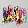 Cordón para Teléfono Anudado Bloque de Color, Cordón Tejido Corto Creativo, Llavero para Funda de Teléfono, Correa Desmontable Anti-Pérdida 12cm