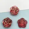 Nuevos Accesorios de Joyería de Camelia Rosa con Borde Bronceado DIY Pasador Pulsera Accesorios Pendientes Accesorios para Pasador de Cabello