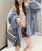 Ph52832 Damei Muyuan Novo Estilo Outono e Inverno 2025 High-End Estilo Estrangeiro Cardigan Jaqueta Splicing Emagrecedor Solto para Mulheres