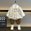 Conjunto de Primavera y Otoño para Niños 2026 Nuevo Estilo Coreano Chaleco Casual Elegante para Niños Conjunto de Tres Piezas Ropa para Bebé Niño