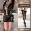 Pijama sexy Love Sexy Hollow Plus Size, com decote pendurado, sem alças, saia de pele de cobra, malha grande, uniforme de malha