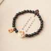 Pulsera Cuadrada de Madera con Cuentas de Ébano Natural de Barril Recto Especificaciones Alrededor de 0.6 para Hombres y Mujeres, Fabricante Pulseras