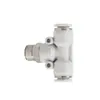 Conector Personalizado de Fábrica Tubo Pneumático Tê Conector Rosqueado Série PB Branco 6-01/8-01/10-01/12-01