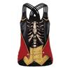 Halloween Rosa Vermelha Noiva Fantasma Impressão Digital Feminino Esportivo Slim Respirável Colete Jaqueta Sem Mangas