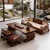 Mesa de Centro de Nogal Negro Norteamericano Estilo Chino Nuevo Estética Dinastía Song Combinación de Cama Arhat Mesa Silla Muebles de Oficina de Gama Alta para Preparar Té