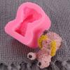 Desenho animado animal urso filhote de cachorro flor rato flip açúcar chocolate mousse bolo silicone molde joias handmade sabão molde