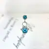 Pendientes Colgantes Corazón Garra de Gato Aleación de Titanio F136 Titanio G23 Rosca Interna Zirconia Joyería para Piercing de Labio Lengua Cabeza