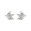 Pendientes de aguja de plata pura S999 con circonita de iris para mujer, pendientes pequeños y exquisitos, nuevos accesorios para orejas florales dulces 2026
