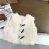 Chaleco de Piel para Niña Nuevo Estilo Coreano Chaleco Exterior para Niños Chaleco de Felpa Pantalones de Pierna Ancha Ropa de Invierno para Bebé Niña Exportación