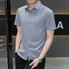 Camisa masculina de manga curta Verão Seda de Gelo Camisa sem passar roupa Juventude Negócios Casual Camisa Branca Irmãos Top Roupas