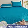 Esterilla refrescante de frijol de hielo para masaje de verano, plegable, para uso doméstico, incluye un juego de tres piezas de sábanas y una esterilla de aire acondicionado refrescante