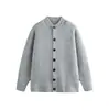 Roupa Vintage 25 Outono/Inverno Novo Japonês Retrô Texturizado Estilo Old Money Solto Versátil Cardigã Tricotado de Botão Único