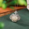 Yilu prata S925 prata esterlina banhado a ouro Hetian Jade estilo chinês auspicioso nuvem Ruyi oco sachê pingente pingente de prata elegante