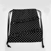 Mochila de Puntos Blancos y Negros, Dulce con Volantes Plisados y Cordón, para Viaje, Ligera, Gran Capacidad, Mochila Escolar