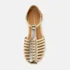 Sandalias Retro de Punta Redonda para Mujer, Nueva Moda de Verano Zapatos Tipo Zueco Romano Tejidos de Tacón Grueso E2038-2
