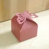 Caixa de Doces de Casamento Nova Estilo Europeu, Caixa Criativa de Embalagem de Doces com Borboleta Recortada, Caixa de Fundo Quadrado de Papel Perolado com Borboleta