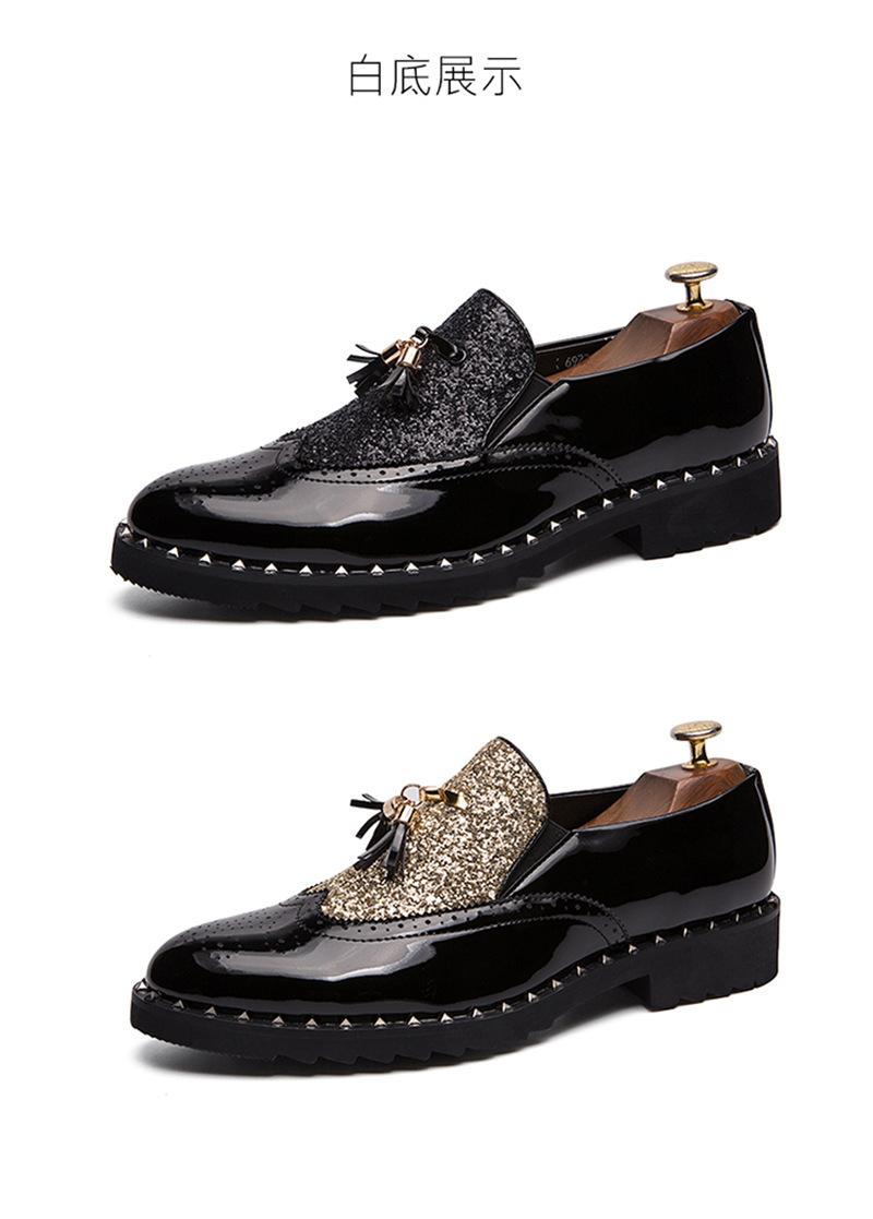 超纤套脚皮鞋男