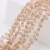 Cuentas Sueltas de Cristal Accesorios para Joyería DIY Cuentas de Vidrio Tallado Forma de Gota de Agua Accesorios para Ropa Color Plateado Agujero Horizontal 5*8mm Gota de Agua