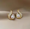 Brincos de Prata 925 Esterlina Esmaltados com Pérola e Flor de Zircônia para Mulheres, Novo Modelo Popular, Brincos Clássicos de Luxo de Alta Qualidade