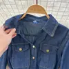 Vestido Elegante de Gama Alta para Mujer Otoño 2024 Nuevo Elegante para Dama Solapa Botonadura Única Ceñido a la Cintura Mezclilla Midi