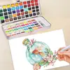 Conjunto de Tinta Aquarela Sólida de 50 Cores 72 Cores Caixa de Lata de Aquarela Pérola Suprimentos para Pintura Artística Arte de Unhas Transfronteiriço