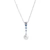 Colar de Pérola com Zircônia, Redondo e Prateado, Corrente de Contas Fashion para o Dia a Dia, Versátil, Elegante e de Alto Padrão para a Clavícula