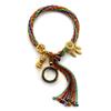 Cuerda de Mano Tibetana Thangka Cuerda de Algodón Enrollada a Mano Pulsera Trenzada Ojo del Dios de la Riqueza de Cinco Vías Zakiram Tara Verde Perla Thangka