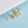 Pingente de cabaça oca estilo chinês com caractere da sorte em prata de lei S925, pulseira de cordão com banho de retenção de cor