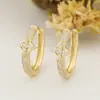 Brinco de Argola com Pingente de Diamante Estrela de Cobre Brincos Elegantes de Alta Moda Estilo de Celebridade da Internet Versátil Fivela de Orelha Simples