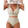 2025 Exportación Nuevo Sexy Push-Up Talla Grande Bikini para Mujer Europeo y Americano Vacaciones en la Costa Traje de Baño de Dos Piezas