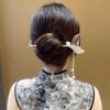 Nueva Pinza para el Cabello Elegante de Cola de Sirena con Borlas Perlas y Pedrería Estilo Antiguo Pinza para el Cabello de la Dinastía Han Pinza para el Cabello