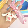 Llavero Sanrio de flor de cerezo rosa, colgante de perro Yugui, adornos de estilo lindo, accesorios para llaves de coche de dibujos animados, regalo
