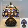 Nueva Lámpara de Mesa Tiffany Estilo Retro Americano Sala de Estar Estudio Lámparas Artesanales de Vidrio de Colores Pantalla de Lámpara Lámpara de Mesa Americana