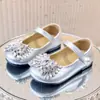 Zapatos de Princesa Elegantes para Niñas con Pedrería Brillante, Estilo Moda Coreana, Zapatos de Cuero Infantiles Modernos y Versátiles para Primavera y Otoño