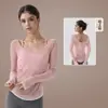 Cubierta de Yoga Ligera y Transpirable de Color Contrastante para Mujer, Cubierta Deportiva con Lazos en la Espalda en Forma de U con Aspecto de Alta Gama, Ropa de Fitness Holgada