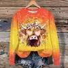 Sudadera de Halloween Transfronteriza Sudadera con Estampado de Halloween Cuello Redondo Americano Sudadera para Mujer Chaqueta de Otoño Estilo Mujer
