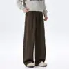 Pantalones de chándal para hombre, colección otoño 2026, diseño retro americano de moda con detalles plisados, corte holgado casual para estudiantes con un look cool y estiloso